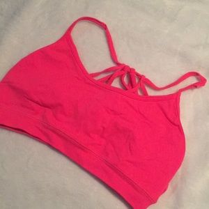 Pink sports bra
